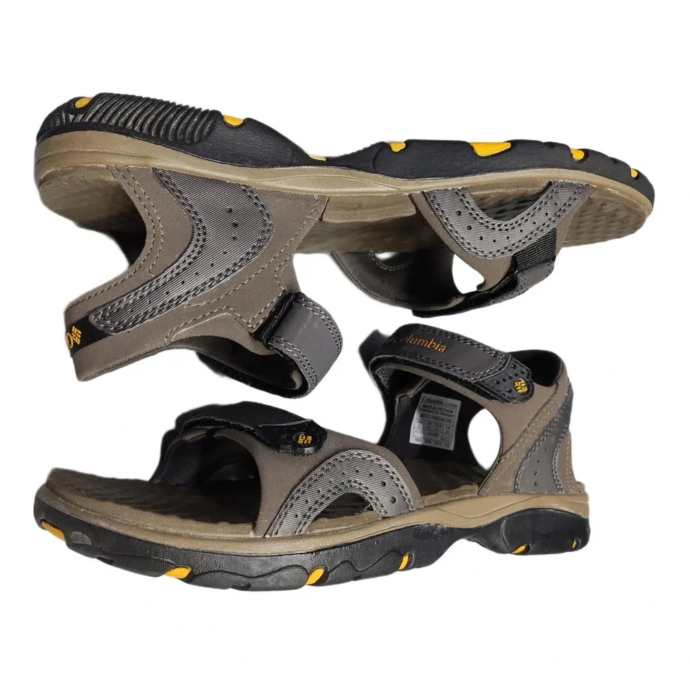 Columbia Riptide Sandals Mens US 8 Gray Black Open Toe Hook & Loop YM 6045-255
